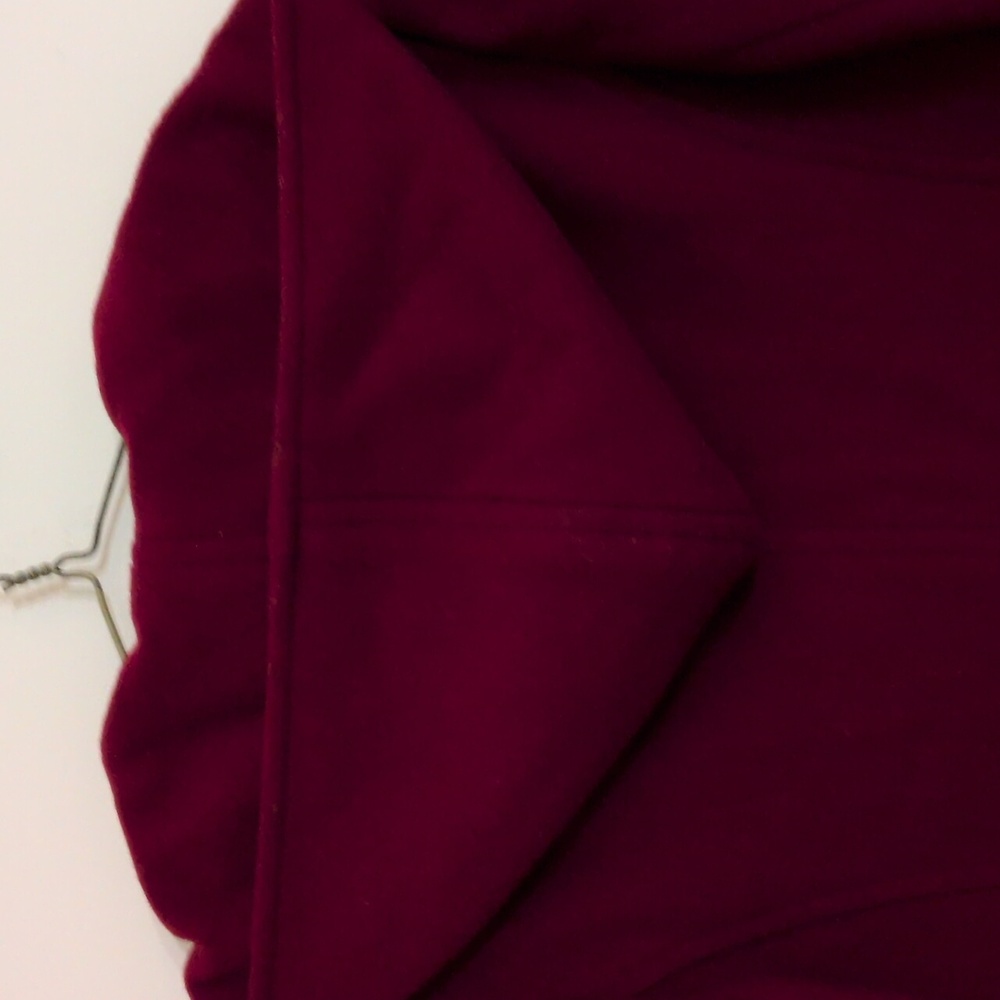 Jones of NY Red Hooded Wool Midi Coat 2 Pockets Fully Lined Size M - Picture 5 of 8